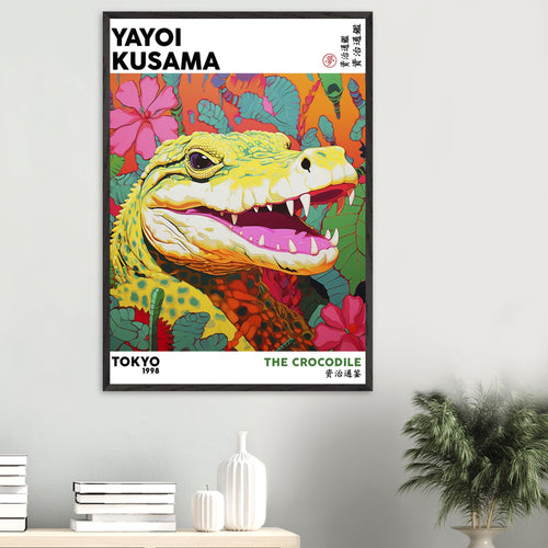 Artfulprints Poster met Lijst Yayoi Kusama - The crocodile   - 70x100 cm - Meerkleurig