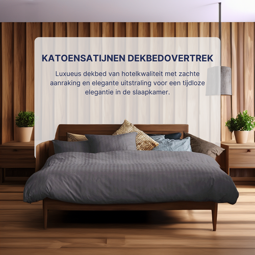 Ten Cate dekbedovertrek - 100% katoensatijn - 200x200/220  - antraciet