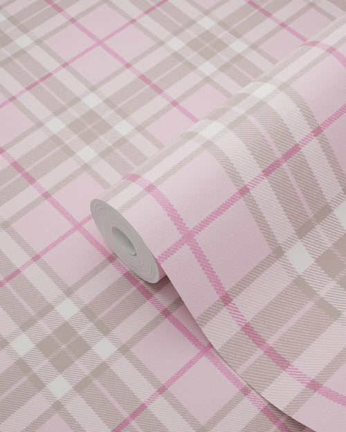 ESTAhome behang ruiten licht roze - 53 cm x 10.05 m - 138808