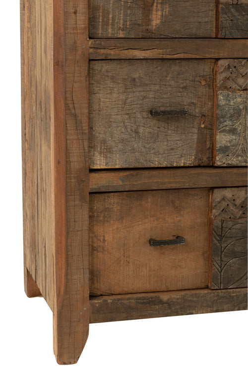 J-Line kast Verouderd - hout - bruin