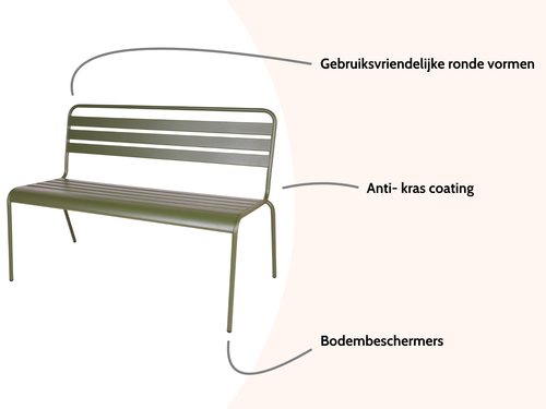 MaximaVida metalen tuinbank Max 120 cm olijfgroen - vtwonen shop