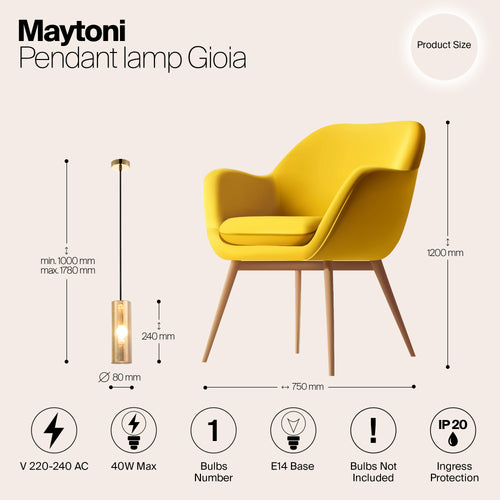 Maytoni - Hanglamp Gioia - Goud - Ø8 - vtwonen shop