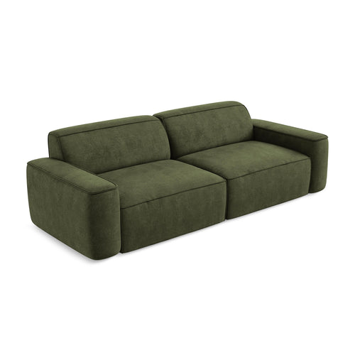 LaMiaSofa 4-zits bank Melissa - chenille stof - olijf - 244x102x70