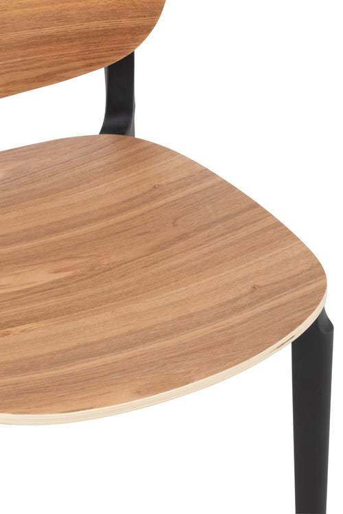J-Line stoel Basic - kunststof - naturel - 2 stuks