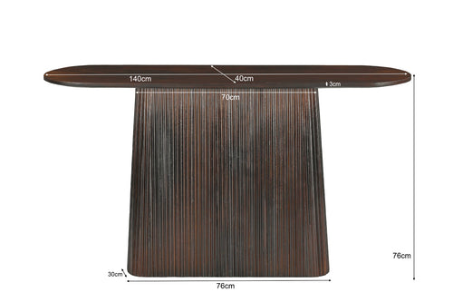 Livingfurn wandtafel Salvator Walnut - 140cm - mangohout - vtwonen shop