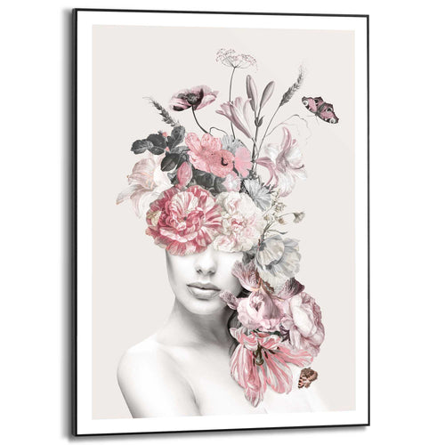 Reinders Sweet Floral Lady schilderij -  roze - woonkamer - 70x50cm