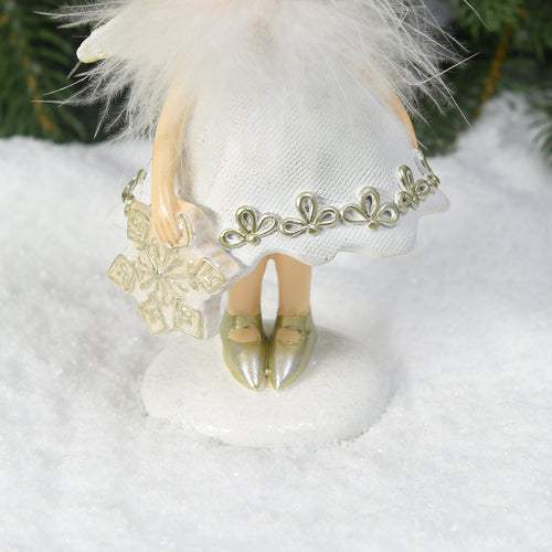 Sia Deco - Fillette kerstfiguurtje met engel ster - Wit / 13 cm - Wit - Hars - H13 - vtwonen shop