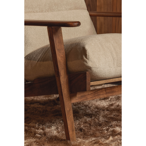 BePureHome fauteuil Houston - Bouclé/Hout - Naturel - 86x71x71 - vtwonen shop