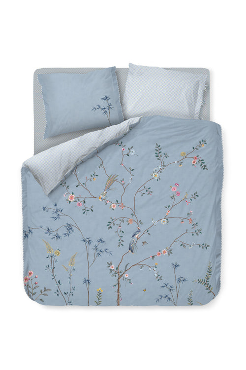 Pip Studio Dekbedovertrek Bamboo Blossom - 200 x 200/220 cm - Licht blauw