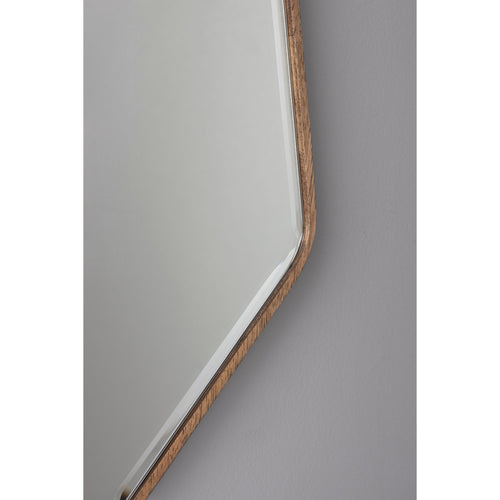 Dutchbone Basil Spiegel/ Wandspiegel Asymmetrische vorm Hout - Bruin