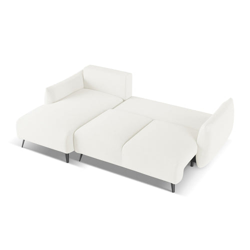 LaMiaSofa hoekbank links Genova - chenille stof - wit - 242x162x86