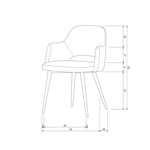 WOOOD eetkamerstoelen Ferdy - Polyester - Pearl - Set van 2 - vtwonen shop