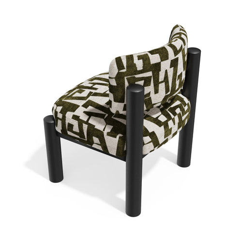 Premium Interiors - Fauteuil ELY - stof met textuur en patroon vintage groen 60.5cm