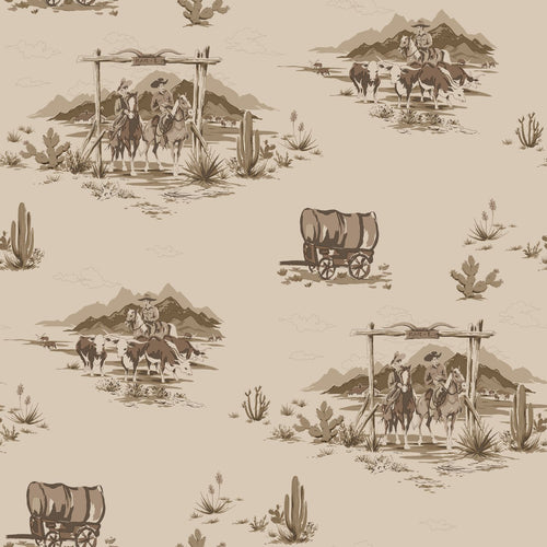 ESTAhome behang cowboys donker beige - 50 x 900 cm - 131410 - vtwonen shop