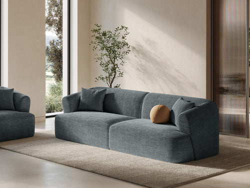 Cosmopolitan Design Modulaire bank Campi 4-zits, ribfluwelen donkergrijs - 90x255x70cm