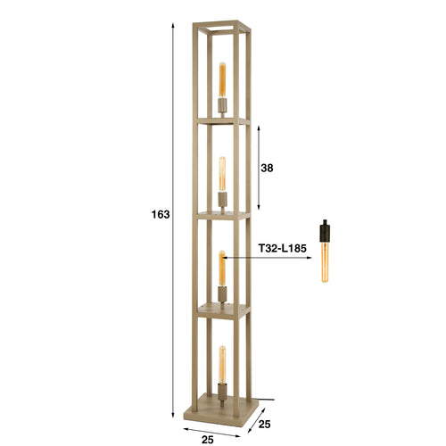 Hoyz Collection - Vloerlamp Quadra 4-lichts - Beige - vtwonen shop