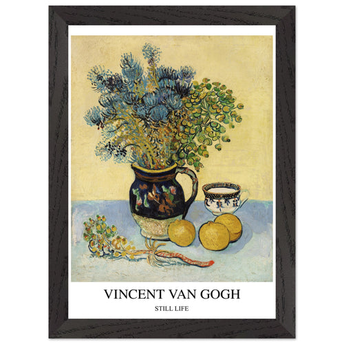 Artfulprints Poster met Lijst Vincent van Gogh - Still life   - A4 21x29.7 cm - Geel