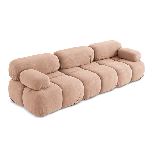 LaMiaSofa 3-zits bank Sanremo - chenille stof - perzik - 285x96x70