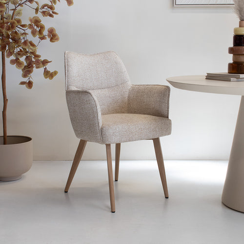 DÉJA Living Eetkamerstoel Zayn - Beige/Naturel - Zithoogte 47cm - Set van 2 - vtwonen shop