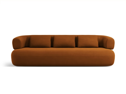 Micadoni Bank Jenny 4-zits, flueel roze - 90x226x73cm