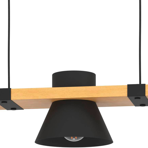 EGLO hanglamp Maccles - e27 - 78 cm - zwart/bruin - hout