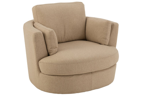 J-Line loungestoel Swiv - hout/textiel - beige