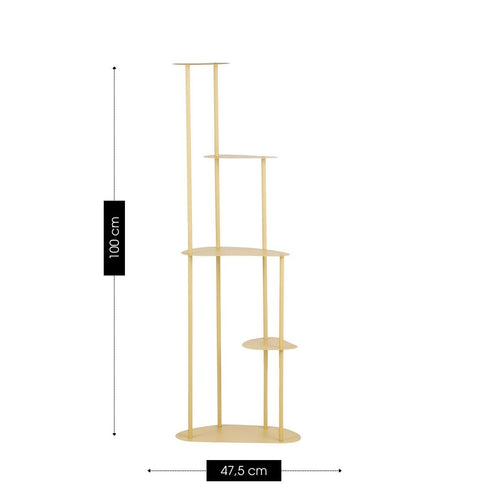Mica Decorations Fonda Plantenstandaard - Plantentafel voor Meerdere Planten - Plantenrek Metaal Industrieel - Stijlvol voor Binnen - 47,5x27x140 cm -