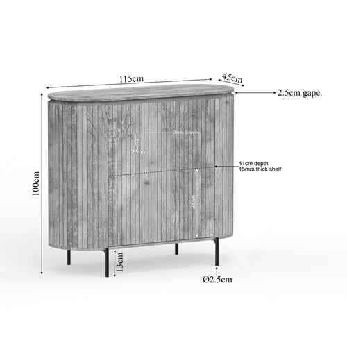 StarFurn Kabinetkast Solana - Taupe Hout - 115x45x100cm - vtwonen shop