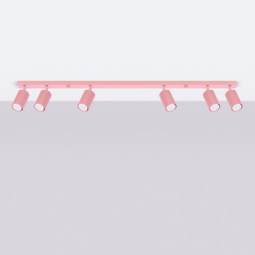 Sollux Lighting Plafondlamp KARBON 6L roze - 117x6,5x16,5cm