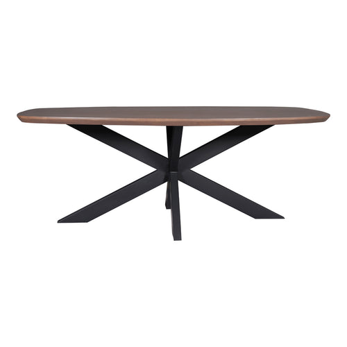 StarFurn Eettafel Madison - Deens Ovaal Walnoot/Zwart - 160x90x76cm