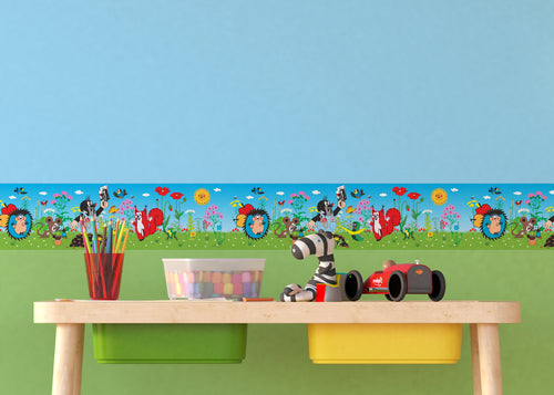 Sanders & Sanders zelfklevende behangrand Het Molletje blauw en groen - 10 x 500 cm - 600036
