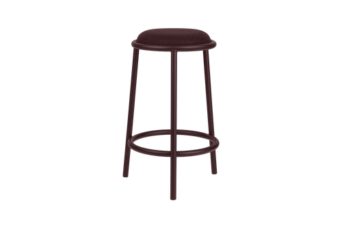 noo.ma Wine Berry barkruk - metalen frame, zachte gestoffeerde zitting