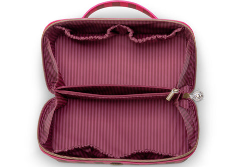 Pip Studio - Cyrille Make-up Tasje Dames - Stripe - Roze - 11x5x22cm - vtwonen shop