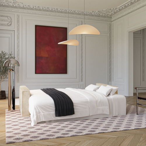 Premium Interiors - Slaapbank met opbergruimte  - corduroy beige 254cm