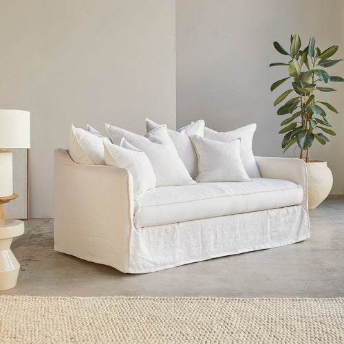 Tikamoon Bank van wit linnen, 3 zitplaatsen - Wit - vtwonen shop