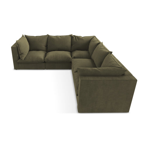 LaMiaSofa Modulaire hoekbank Ravenna - textuurstof - olijf - 255x255x77
