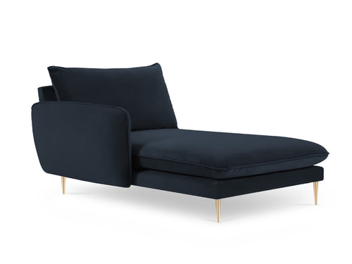 Cosmopolitan Design linker meridiaan Vienna flueel, donkerblauw - 170x110x95cm
