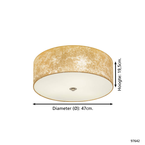 EGLO plafondlamp Viserbella - e27 - ø 47 cm - champagne/goud - vtwonen shop