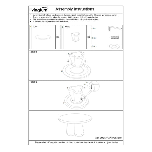 Brix salontafel Clubs Sandy - 80cm - beton / MDF