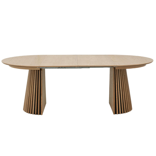 Furnhouse uitschuifbare eettafel Svendborg - Natuurlijk eikenhout - Ø 120/220x120 cm