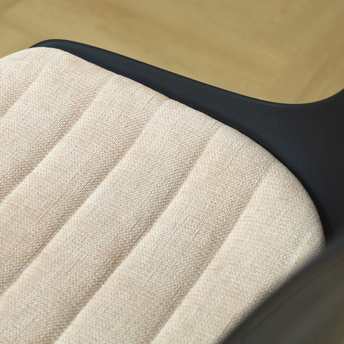 Nolon Nout-Liv eetkamerstoel zwart met naturelbeige zitkussen - wit onderstel - vtwonen shop