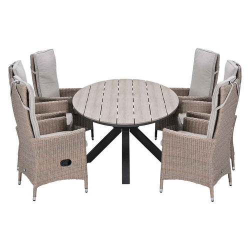 Garden Impressions Tuinset Collin 7-delig - Tulli tuintafel 220x115xH75 cm