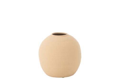 J-Line vaas Cassia Rond - keramiek - beige - small - Ø 29.5 cm - vtwonen shop