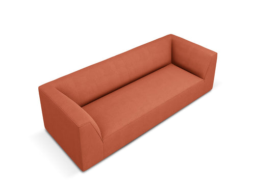Micadoni - Bank "Ruby" 3 zitplaatsen, structurele stof, koraal - 93x232x69cm