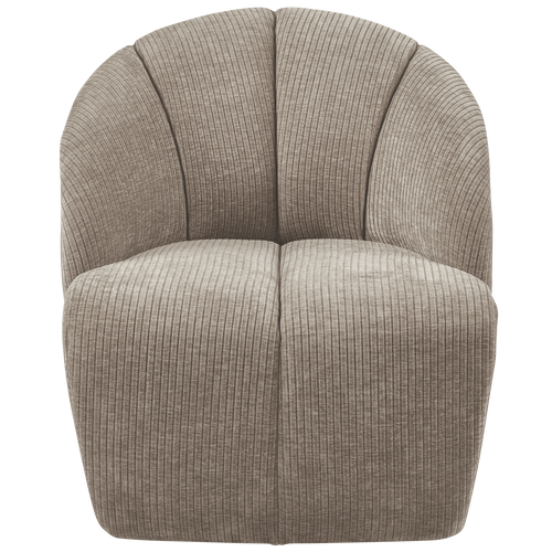 WOOOD draaifauteuil Mojo - Geweven Ribstof - Donker Zand - 75x68x77 cm - vtwonen shop