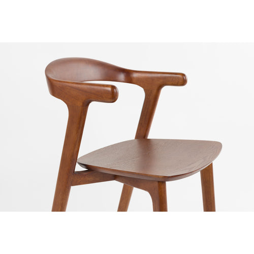 Zuiver Northwood Eetkamerstoelen Armleuning Hout Walnoot kleur - Set van 2