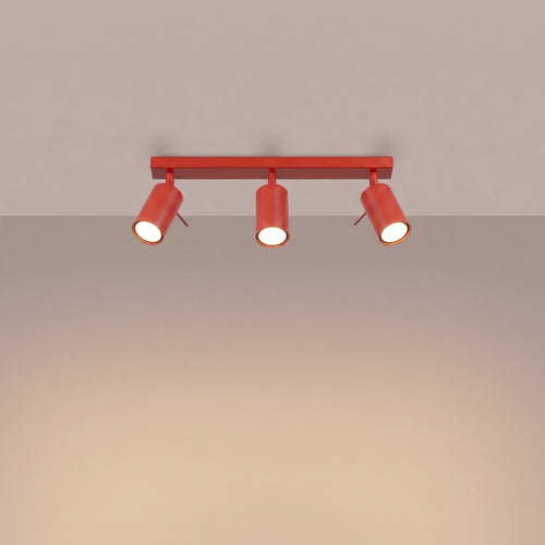 Sollux Lighting Plafondlamp RING 3L rood - 45x6x16cm