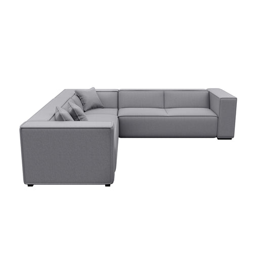 Sia Home - Grote hoekbank Kaya - Geweven stof - Lichtgrijs - 300cm - vtwonen shop