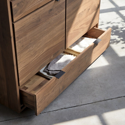 Tikamoon Massief notenhouten buffet 120 cm - Bruin