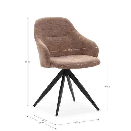 Calicosy - TAMARA Set van 2 fauteuils - Oranje - 61x56,5x51 cm